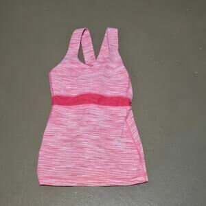 Lululemon‎ Athletic Stretch Pink Mesh Tank Top Women's Size 6